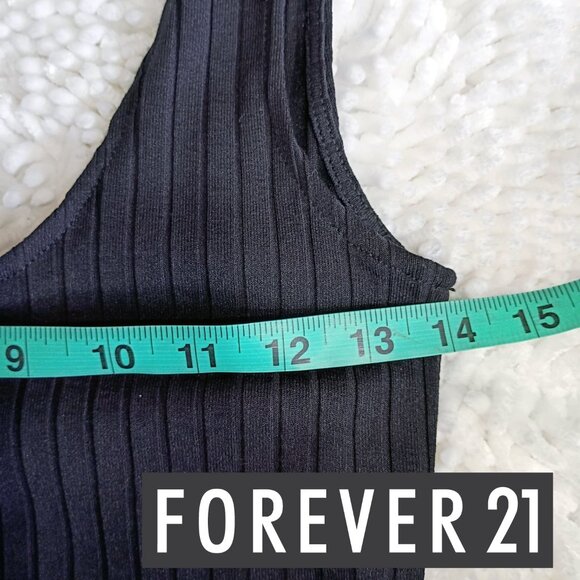 LBD- Forever 21 Black Cocktail dress- Size XS- sleeveless- ribbed- New with tags - Picture 6 of 6